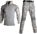 HARGLESMAN Men's Tactical Military Suits Long Sleeve Fitting Amry Uniforms Combat Shirt and Pants with Knee Pads