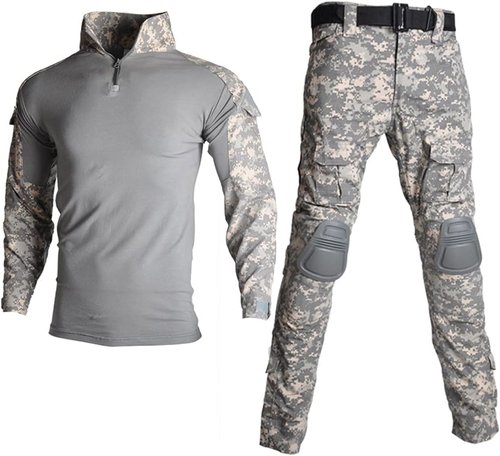 HARGLESMAN Men's Tactical Military Suits Long Sleeve Fitting Amry Uniforms Combat Shirt and Pants with Knee Pads