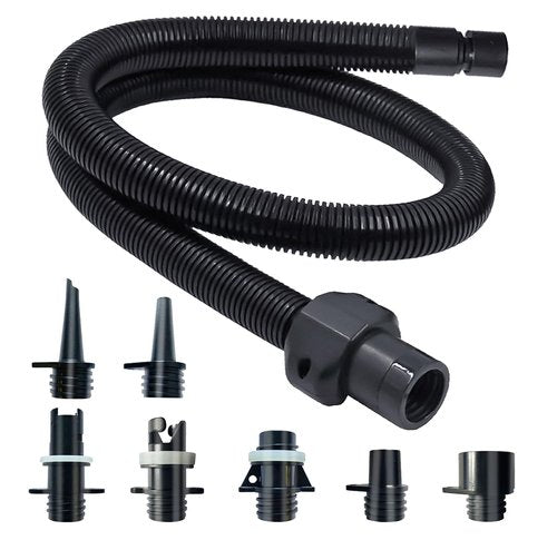 ZAFIED Paddle Board Pump Adapter Hose, Universal Sup Pump Adaptor Hose with 7 Air Valve Nozzles Fits for Most Sup Pump, Swivel Threaded Connector, Inner Diameter 0.9inch