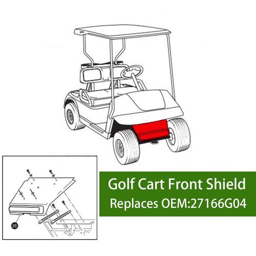 HEOHOU Golf Cart Front Shield for EZGO TXT,Golf Cart Front Shock Shield Cover Bumper Guard,OEM 27166G04