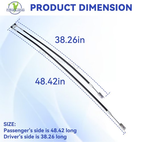 Panglong EZGO TXT Brake Cables Set, EZGO Brake Cable-Passenger and Driver Side Stainless Steel Core, Suitable for 1994-2008 EZGO TXT and Medalist Golf Cart, OEM# 70716-G03 70273-G03 70969-G03