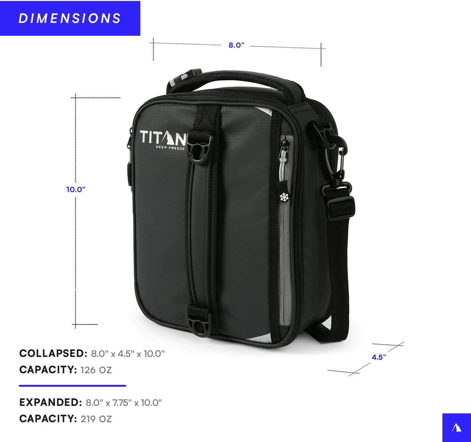 Titan High-Performance Insulated Lunch Box - Expandable Design in Black/Silver