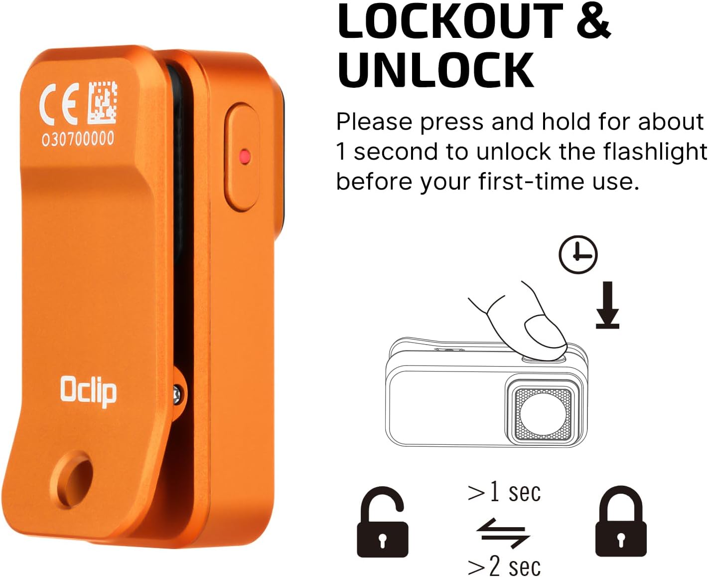 OLIGHT Oclip Rechargeable EDC Flashlight - 300 Lumens Compact Pocket Light | USB-C Charging & Magnetic Design (Orange)