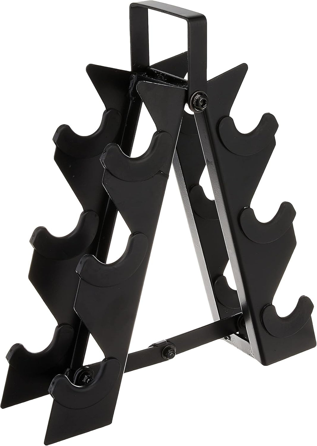 CAP Barbell 60 lb Neoprene Hex Dumbbell Weight Set with a Vertical A-Frame Rack - Black