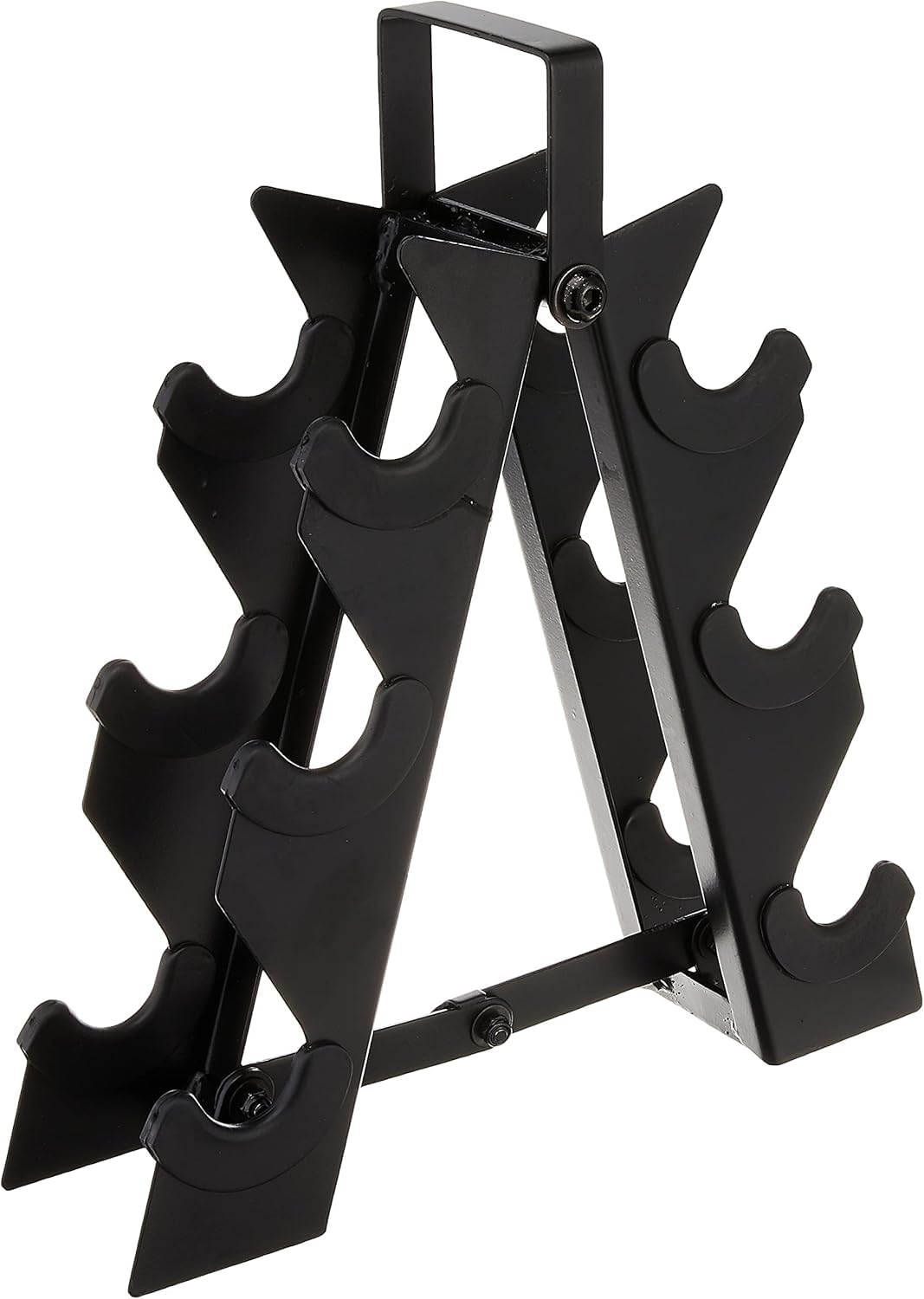 CAP Barbell 60 lb Neoprene Hex Dumbbell Weight Set with a Vertical A-Frame Rack - Black