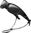 RIVBOS Kids Sunglasses - Polarized UV Protection & Flexible Rubber Design | Adjustable Strap for Boys & Girls