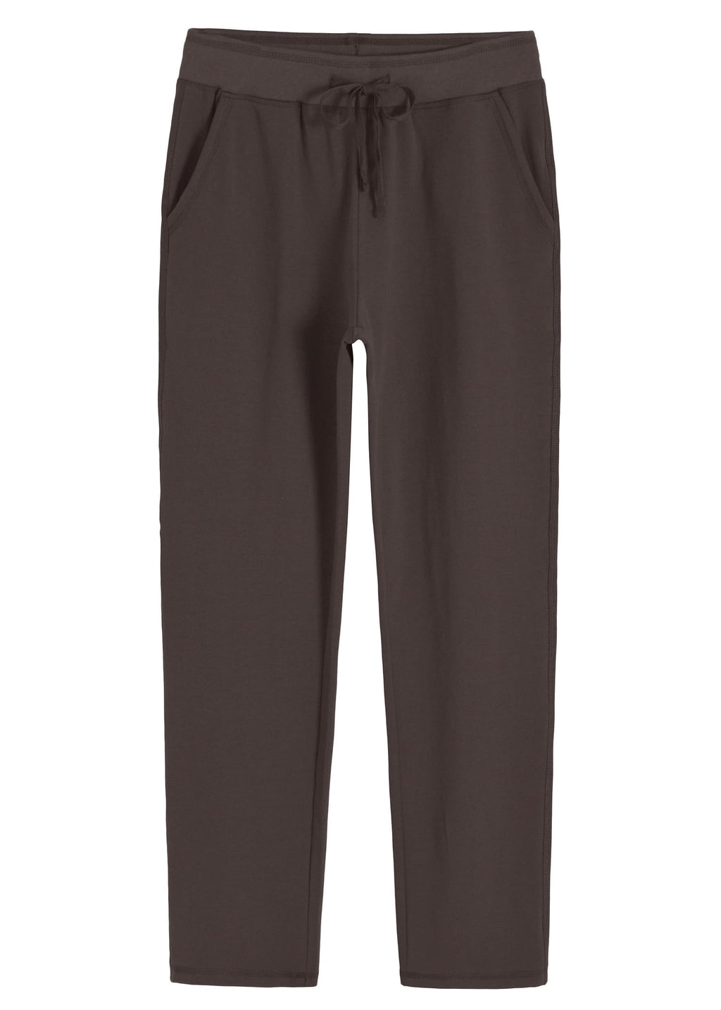 Weintee Women's Petite Cotton Sweatpants with Pockets L Brown
