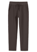 Weintee Women's Petite Cotton Sweatpants with Pockets L Brown
