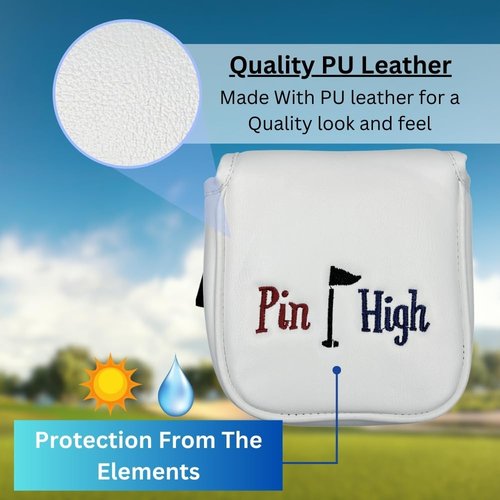 USEiT Putter Cover for Blade and Mallet Style Putters with Magnetic Closure and Embroidered Pin High Design Golf Club Headcovers for Scotty Cameron Taylormade Callaway Titleist Odyssey (Mallet)