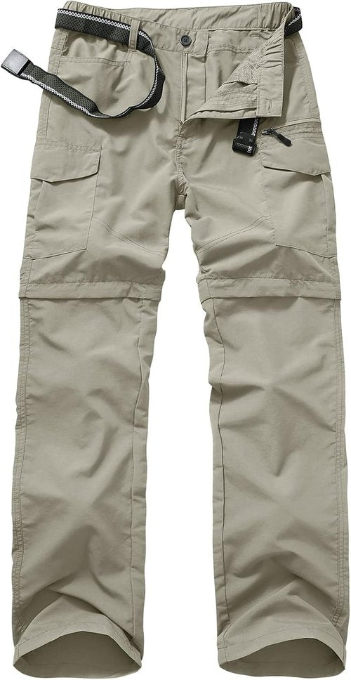 Jessie Kidden Men's Convertible Hiking Pants - Quick Dry, Lightweight Travel & Fishing | Light Apricot, Size 32