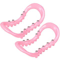 Hikiwin Set of 2 Pilates Yoga Fitness Rings, Pilates Circle Stretch Resistance Training Support Massage, Yoga Equipment Ring with Massage Steel Balls, Training Ring for Pilates, Pink