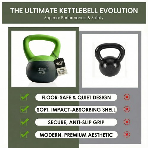 ENERGI CORE 25 LB Soft Kettlebell - Sand Filled Weight for Home Gym Workouts & Strength Training - 25lb Portable Exercise Kettle Bell for Women & Men