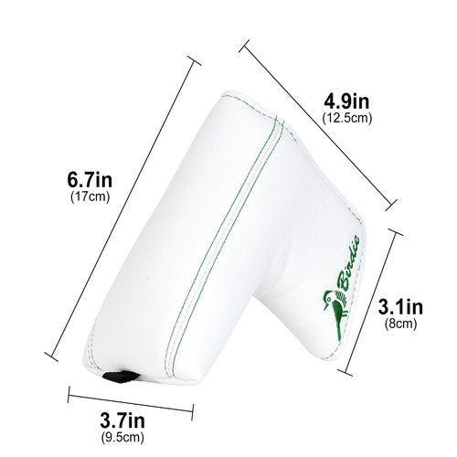 Putter Cover, Golf Putter Headcover Birdie Mallet Putter Cover Blade Putter Cover Magnetic White (for Blade)