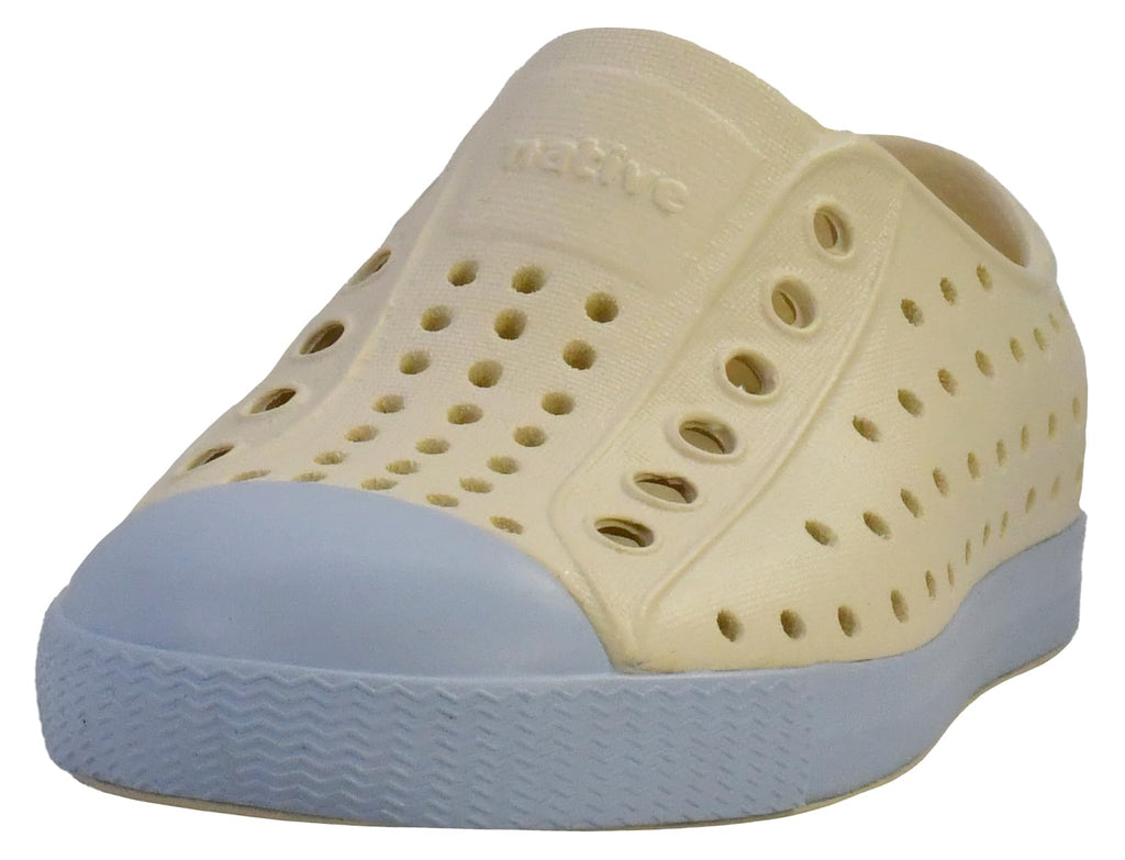 Native Shoes Unisex-Kids Jefferson Sneakers, Bone White/Skyway Blue, 6 Big Kid