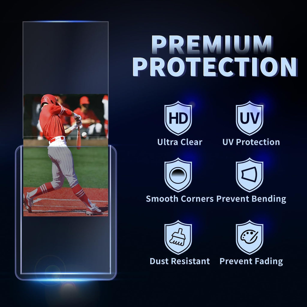 Skiennix 400 Card Sleeves - Premium Hard Plastic Trading Card Holders | 3" x 4" Sports Protectors