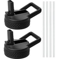 DYSANKY Straw Lids for Wide Mouth Water Bottles - Handle Design, with Straw Brushes, Leak - Proof Accessories