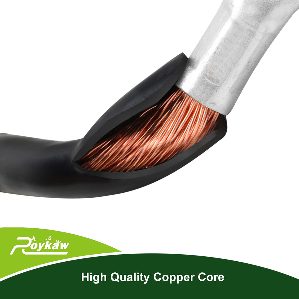Roykaw Golf Cart Battery Cables for Club Car Precedent 2008-Up 48 Volt Models, Heavy-Duty Pure Copper Tin-Coated Cable Lugs, Superior Corrosion and Oxidation Resistance, 4 Gauge/5 Pieces Set