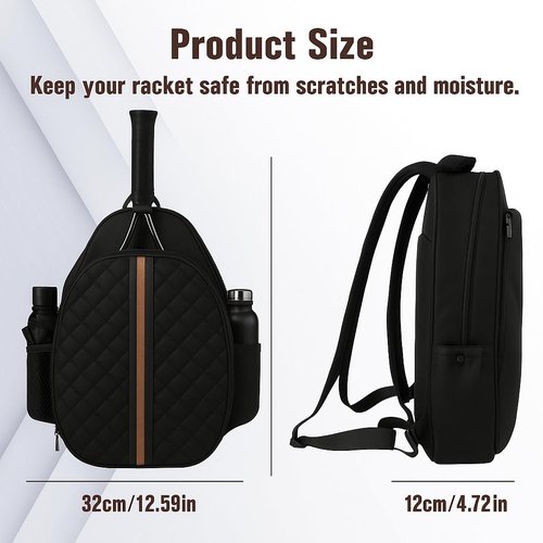 RAREGRAY Premium Tennis Bag – Large Capacity Crossbody Racket Bag for Tennis, Pickleball, Badminton & Squash – Water-Resistant, Lightweight for Women & Men (BLACK)