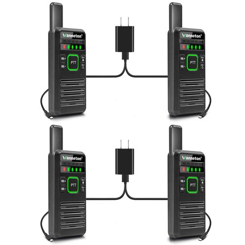 Wanneton RT22pro walkie talkies Wireless Frequency Copy Rechargeable Walkie Talkies for Adults,walkie talkies 4 Pack Long Range with VOX, Scrambling, decoding, Battery Display, scanning.