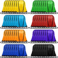 120 Pcs Drawstring Backpack Bulk Set - Nylon Sport & Gym Bags in 8 Colors