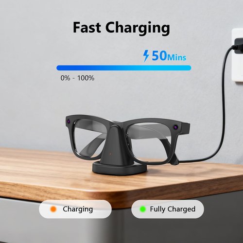 Charging Stand for Ray-Ban Meta Smart Glasses, Portable Charging Dock for Wayfarer, Headliner, Skyler with 3.3 ft USB-C Cable, Charger for Meta Glasses RayBan (Charging Dock)