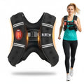 KHTO Weighted Vest Woman Men-5lbs/10lbs/15lbs/20lbs/25lbs/31lbs Weight Vest with Warning Light Reflective Strip for Workout, Strength Training, Running(5LB)