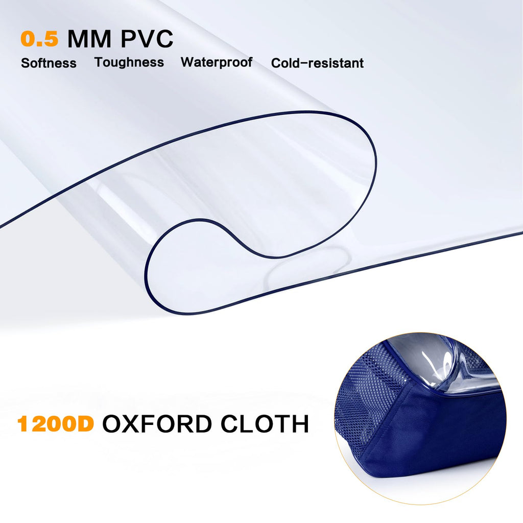 PAMANO Clear Backpack, Heavy Duty Transparent Backpack with Reinforced Bottom See Through for College, Travel, Workplace Security, Navy