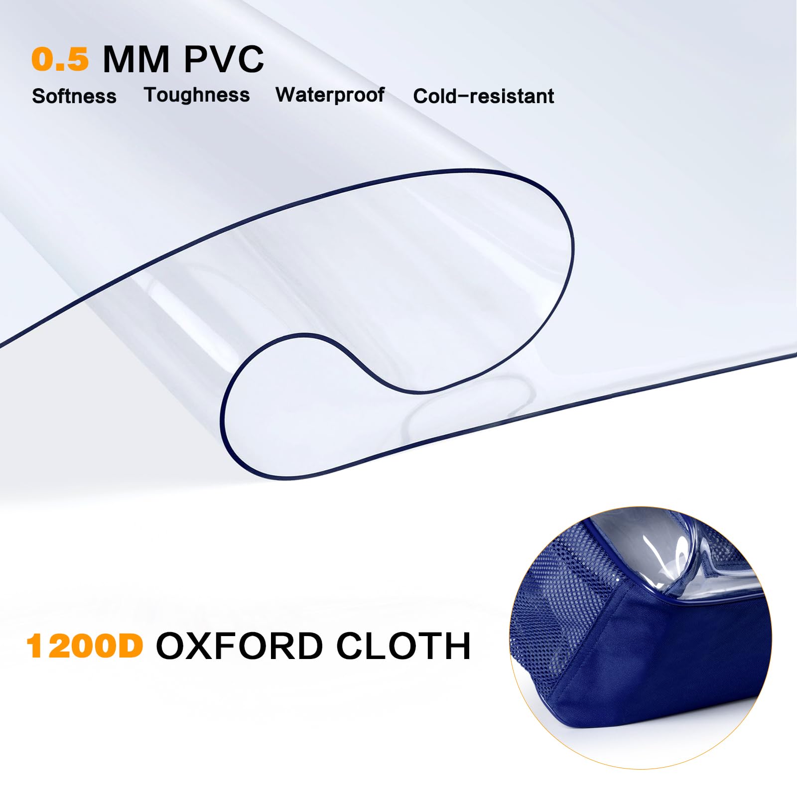 PAMANO Clear Backpack, Heavy Duty Transparent Backpack with Reinforced Bottom See Through for College, Travel, Workplace Security, Navy