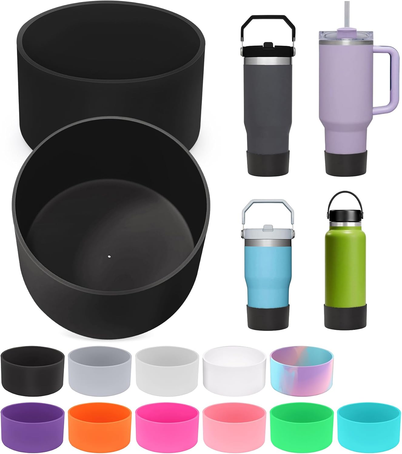 PICcircuit Silicone Bottoms for Stanley Boot | 2PCS for 40oz, 30oz, 20oz Bottles & Hydro Flask Tumblers