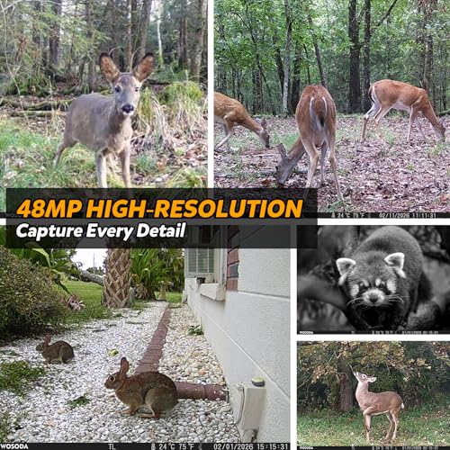 Trail Camera 48MP 4K No-Glow Night Vision Waterproof with Black Camo