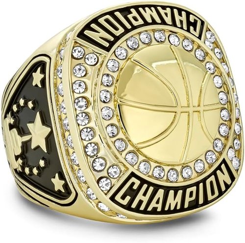 Express Medals Gold Basketball Champion Rings - 12 Pack Trophy Awards for Tournament Winners