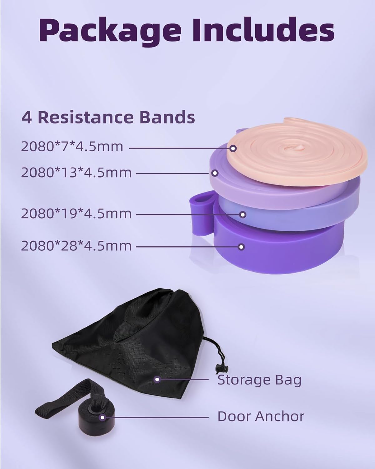 Skiennix Resistance Bands Set - Versatile Pull Up Bands for Men & Women with Door Anchor, Training Poster & Pouch