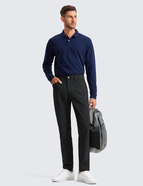 CRZ YOGA Golf Pants for Men - All Day Comfy 5-Pocket Design | Quick Dry Lightweight Stretch Trousers (28"/30"/32"/34")