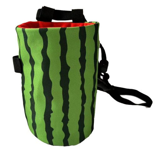 Rockbuddy Chalk Bag for Rock Climbing - Bouldering Chalk Bucket with Quick-Clip Belt, Zipper Pocket and Brush Holder - Watermelon
