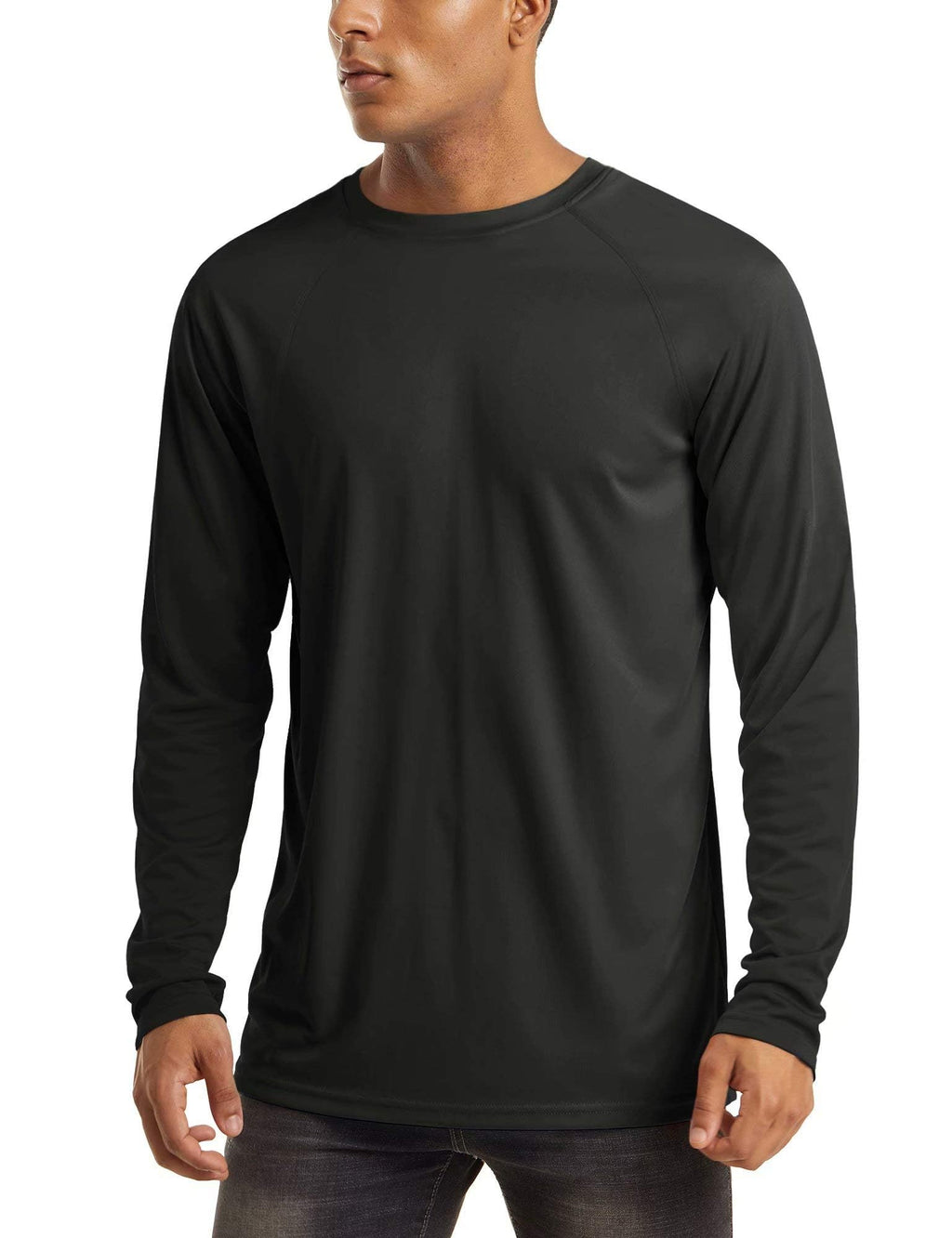 Men's Long Sleeve Shirts UV Shirts Sun Shirts Running Shirts Workout Shirts UPF 50 Shirts Athletic Shirts Guard Shirt for Men Black