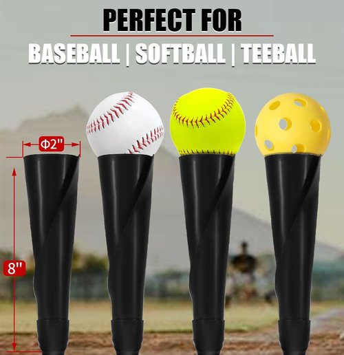 LOMGWAYS Baseball Batting Tee - Height Adjustable 23"-37" | Premium Portable Design with Heavy-Duty Base