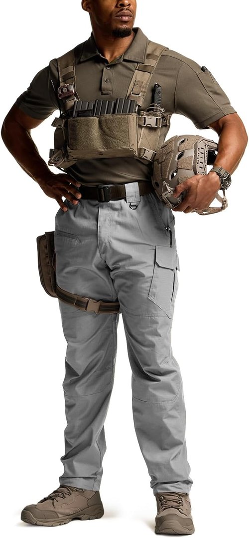 CQR Men's Tactical Pants - Lightweight Water-Resistant Ripstop Cargo for Outdoor Hiking & Work