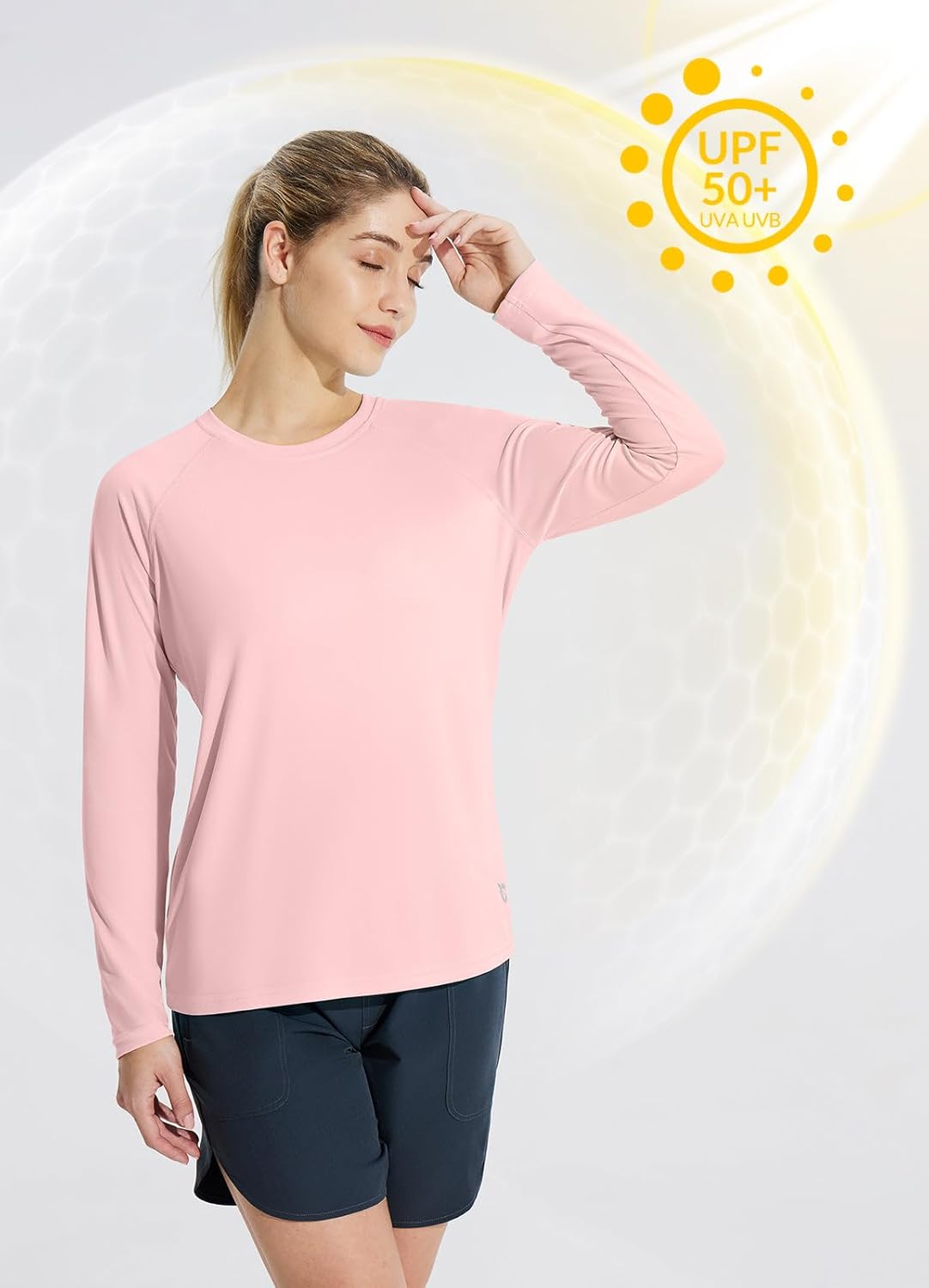 Baleaf Women's Long Sleeve Sun Shirt - UPF 50+ UV Protection, Lightweight Quick-Dry Hiking Top