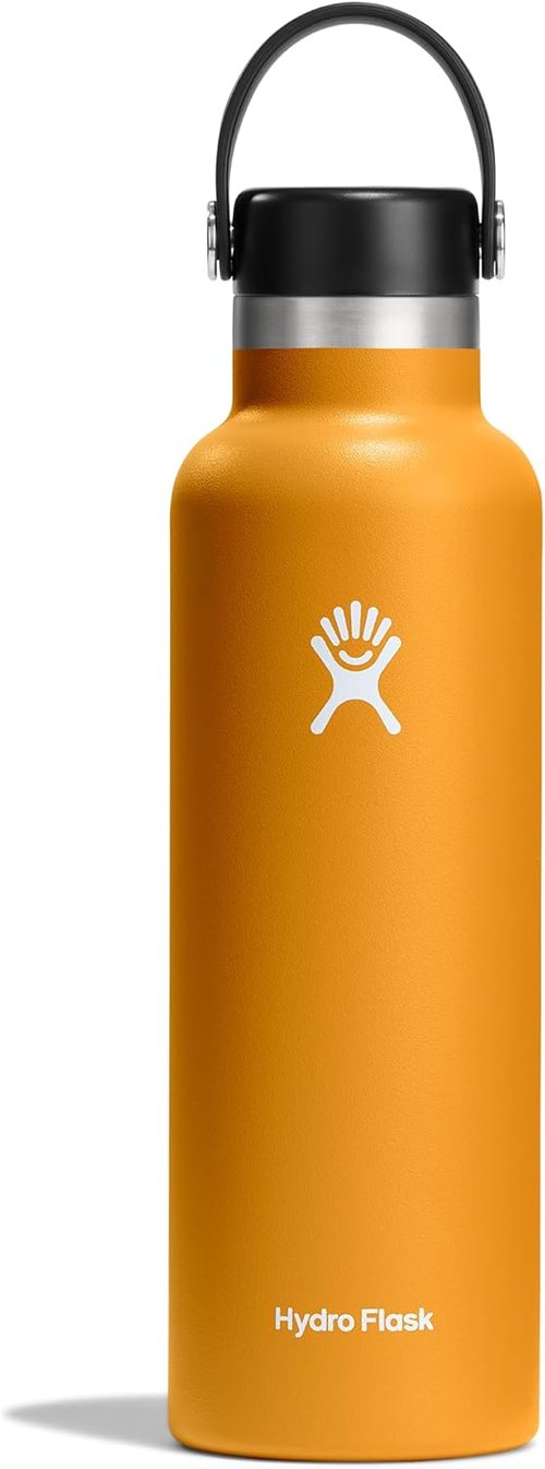 Hydro Flask Water Bottle - Insulated Stainless Steel - Leakproof Design in 21 Oz Fossil Brown