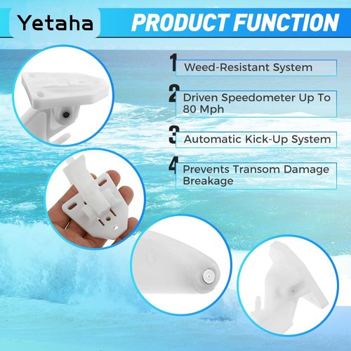 Yetaha 2Pcs Boat Speedometer Pitot Kit, Universal Speedometer Kick-up Pilot Up to 80 MPH Automatic Speedometer, Sea Portable Mini Tool Accessories