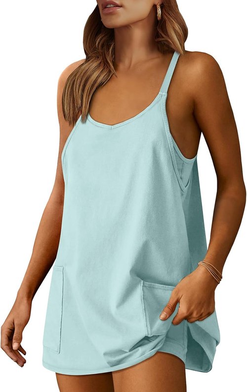 ANRABESS Women's Athletic Dress - Summer Tennis Mini Romper with Built-In Shorts | Travel & Workout Ready