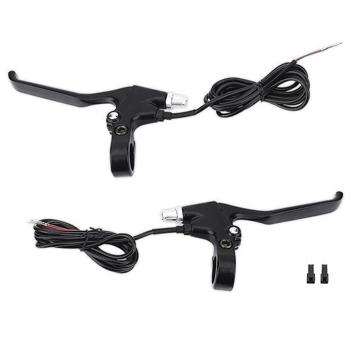 Frdhee Bicycle Brakes Lever, 2 Wires Left & Right E-Bike Bicycle Electric Brake Lever Replacement Parts Waterproof Electronic Brake Lever Set 1 Pair Ebike Brakes