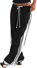 Fisoew Wide Leg Pants - High Waisted Striped Palazzo with Pockets | Comfortable Baggy Fit