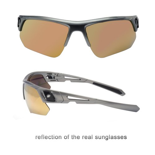 BLAITEJUS Golf Sunglasses for Men Women UV400 Protection Sports Sunglasses Golfing Running Pickleball Glasses (Gun Color/Rose Gold Revo)
