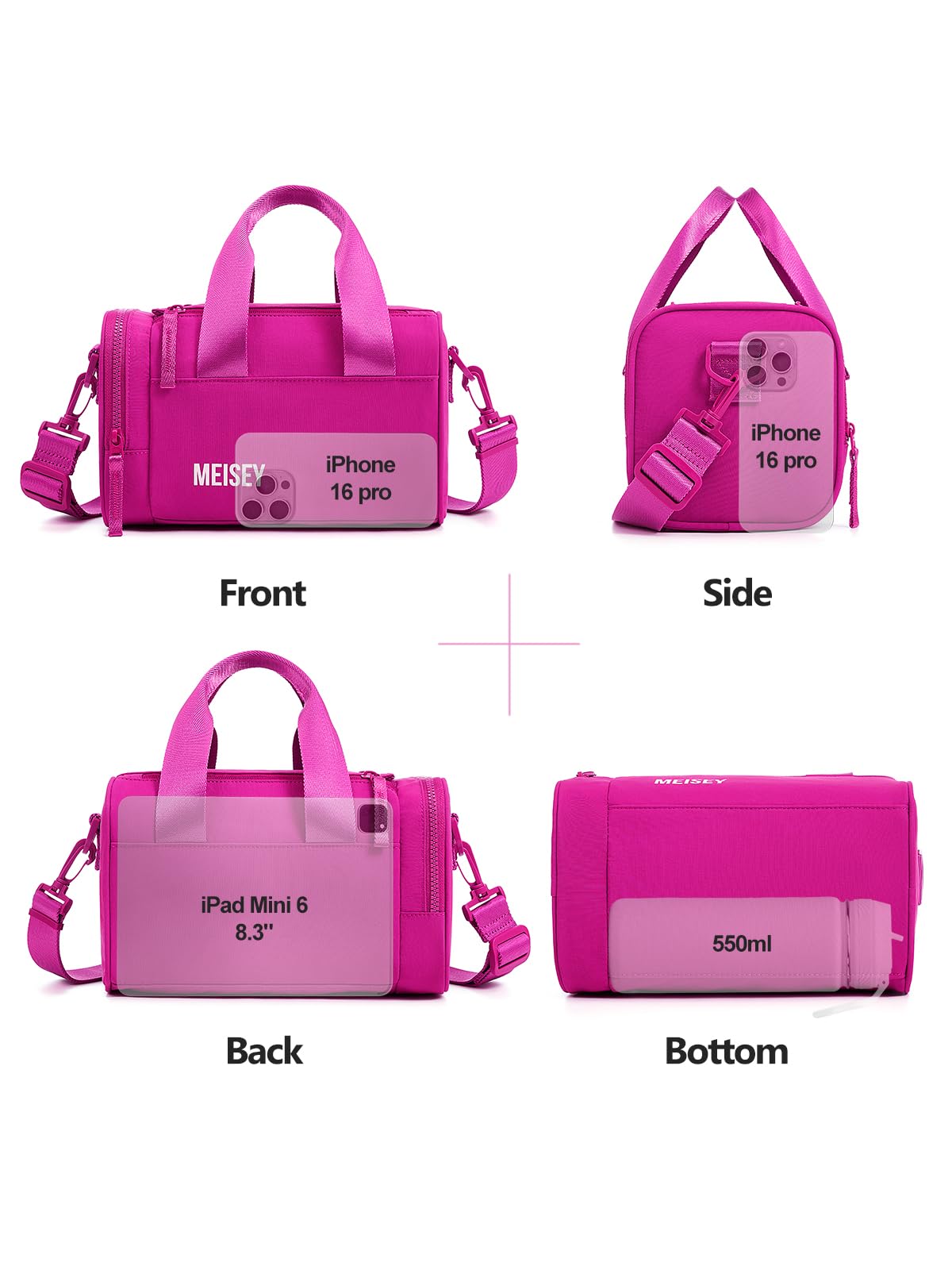 Small Gym Bag Bag With Wet Compartment And Coin Purse Duffel Bags Dance Yoga Workout Bag,Mini Gym Bag For Women (Small Gym Bag - Rose)