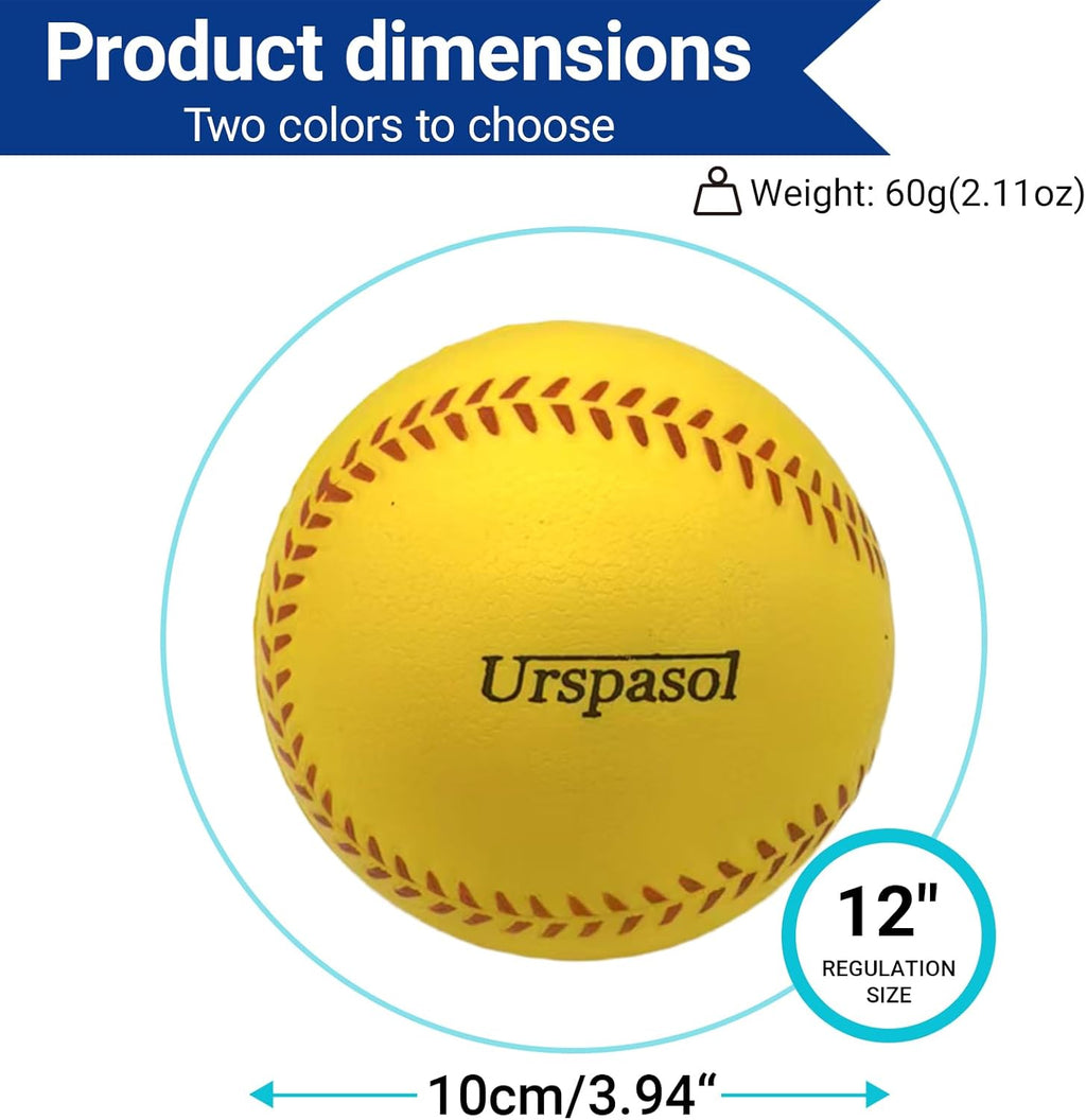 Urspasol Soft Foam Softballs - 12 Inch Oversized Training Balls with Mesh Bag for Kids & Teens
