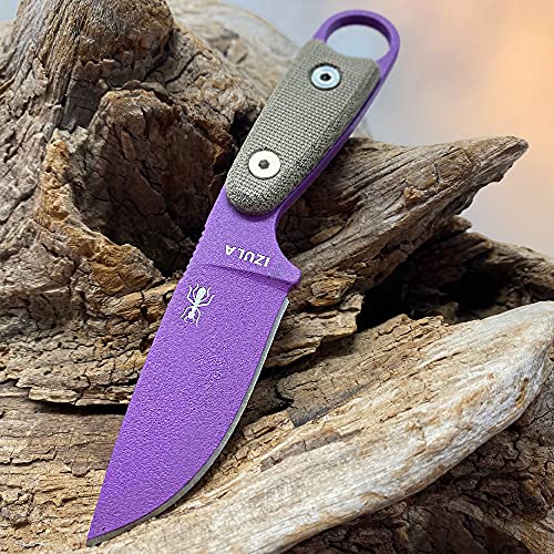 ESEE Izula Purple Fixed Blade Knife with Micarta Handle and Sheath