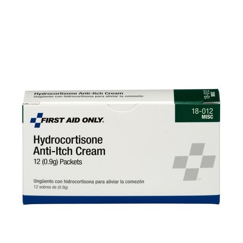 First Aid Only Hydrocortisone Cream Packets - 12 Count for Fast Relief from Itching