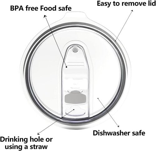LEIOH 20 oz Tumbler Replacement Lids - Spill Proof Silicone Covers for YETI Travel Mugs | BPA Free