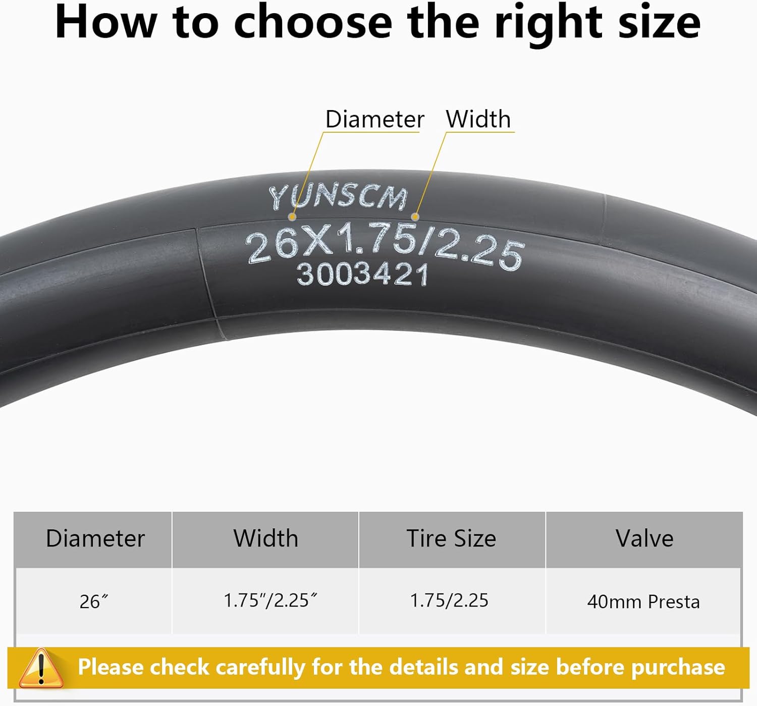 RFV Heavy Duty 26" Bike Tubes - Compatible with 26x1.75 to 26x2.25 Tires | Presta Valve, 2-Pack
